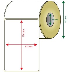 APPROX ROLLO ETIQUETAS ADHESIVAS TERMICAS 100MM X 150MM PACK 6 ROLLOS ANCHO 110mm TAMAÑO ETIQUETA 100x150mm 400u POR ROLLO