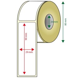 APPROX ROLLO ETIQUETAS ADHESIVAS TERMICAS 29MM X 90MM PACK 6 ROLLOS ANCHO 80mm TAMAÑO ETIQUETA 29x90mm 400 UD POR ROLLO