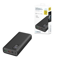 PLATINET POWER BANK 20.000mAh POLYMERO CARGA RAPIDA 3.0 NEGRO