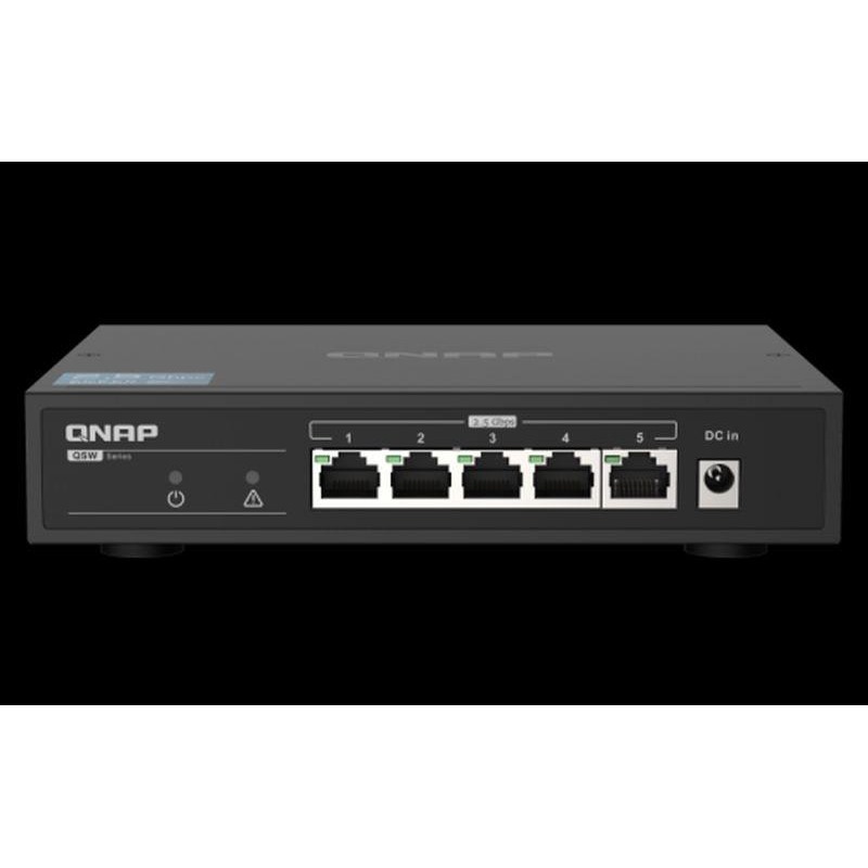 QNAP SWITCH NO GESTIONADO 5 PUERTOS 2.5 GBE QSW-1105-5T Actualice su red a la conectividad 2,5GbE al instante