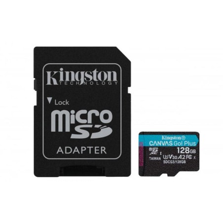 KINGSTON MICRO SD DXC CANVAS GO PLUS 170R A2 U3 V30 SDCG3/128GB +ADAPT