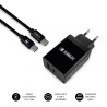 SUBBLIM CARGADOR SUB-CHG-3WPD02 USB + CABLE USB-C 2.4A NEGRO 18W