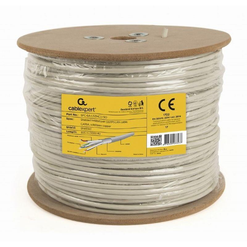 GEMBIRD BOBINA DE CABLE SOLIDO SSTP CAT6A 305M