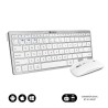 SUBBLIM TECLADO EXTENDIDO CON RATON INALAMBRICO BLUETOOTH COMPACTO PLATEADO/BLANCO