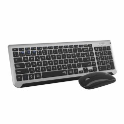 SUBBLIM TECLADO CON RATÓN BLUETOOTH + 2.4G COMBO DUAL PRESTIGE EXTENDIDO PLATA/NEGRO