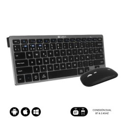 SUBBLIM TECLADO EXTENDIDO CON RATON INALAMBRICO BLUETOOTH COMPACTO GRIS/NEGRO