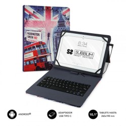 SUBBLIM FUNDA CON TECLADO KEYTAB PRO MICRO USB - USB C ENGLAND