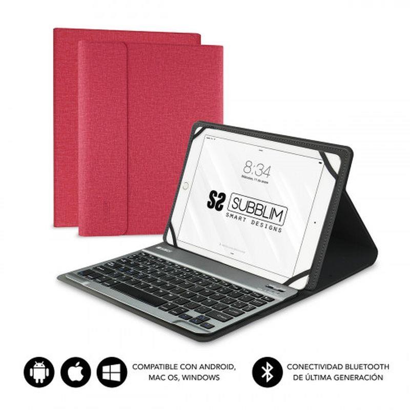 SUBBLIM FUNDA CON TECLADO KT2-BT0003 KEYTAB PRO BLUETOOTH 10,1 ROJA