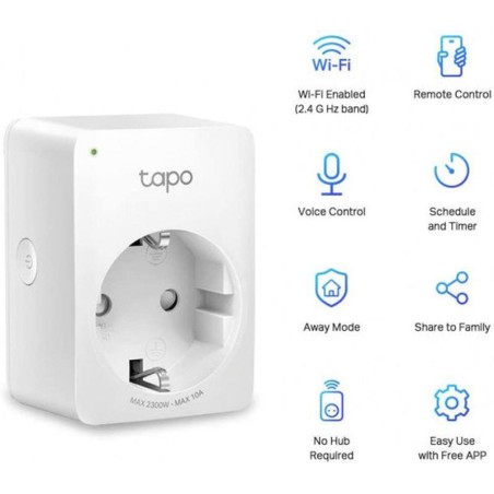 TAPO MINI ENCHUFE INTELIGENTE WIFI P100 PACK 2 UND