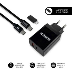 SUBBLIM CARGADOR DE PARED ULTRA RAPIDO 2X USB NEGRO