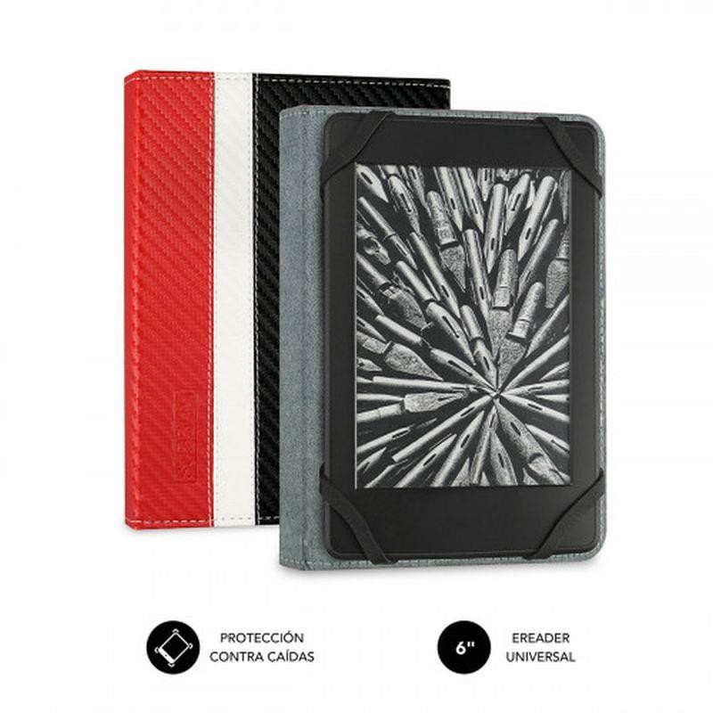 SUBBLIM FUNDA E-READER CLEVER EBOOK 6 ROJO