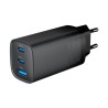 GEMBIRD CARGADOR RAPIDO PARED USB 3 PUERTOS 65W NEGRO