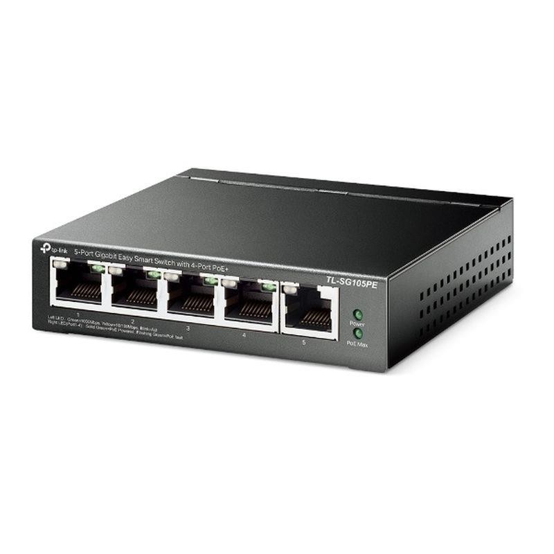 TP-LINK SWITCH SEMIGESTIONABLES 10/100/1000 4 PUERTOS POE+ METALICO