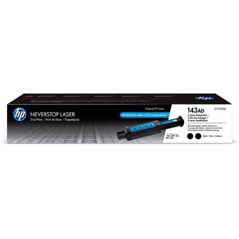 HP TONER W1143A 143A NEGRO PACK 2 UND