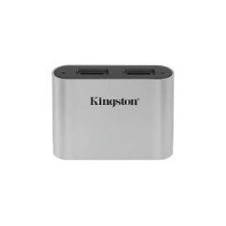 KINGSTON LECTOR DE TARJETA MICROSD WORKFLOW TYPE-C NEGRO PLATA KINGSTON USB3.2 GEN1 WORKFLOW DUAL-SLOT MICROSDHC/SDXC UHS-II CAR