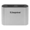 KINGSTON LECTOR DE TARJETA MICROSD WORKFLOW TYPE-C NEGRO PLATA KINGSTON USB3.2 GEN1 WORKFLOW DUAL-SLOT MICROSDHC/SDXC UHS-II CAR