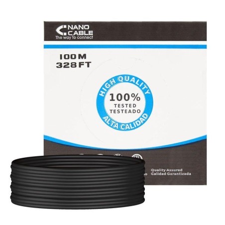 NANOCABLE BOBINA DE CABLE UTP CAT5E 100M RIGIDO DE EXTERIOR