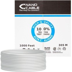 NANOCABLE BOBINA DE CABLE RJ45 UTP CAT5E 305M FLEXIBLE GRIS