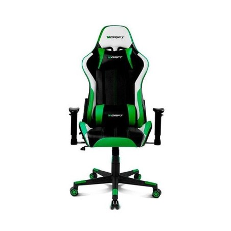 DRIFT SILLA GAMING DR175 VERDE INCLUYE COJINES CERVICAL Y LUMBAR