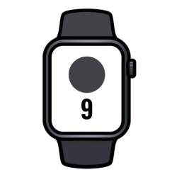 APPLE WATCH SERIES 9 ALUMINIO MEDIANOCHE M/L GPS/ 45mm/ Caja de Aluminio Medianoche/ Correa Deportiva Medianoche M/L