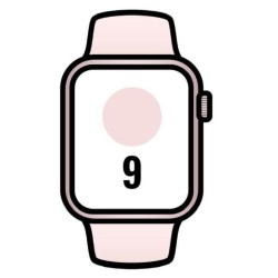 APPLE WATCH SERIES 9 ALUMINI ROSA S/M GPS/ 41mm/ Caja de Aluminio Rosa/ Correa Deportiva Rosa Claro S/M