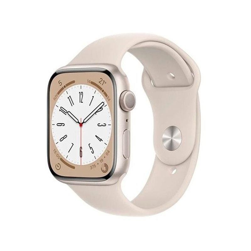 APPLE WATCH SERIES 8 GPS/ 41mm/ Caja de Aluminio Blanco Estrella/ Correa Deportiva Blanco Estrella