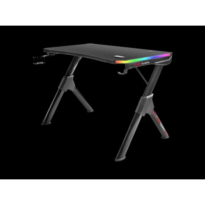 MARS GAMING MESA GAMING MGD RGB CHASIS DE ACERO TABLERO CON DISEÑO DE FIBRA DE CARBONO CON GUIAS Y SOPORTES