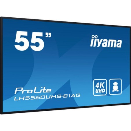 IIYAMA PANEL INTERACTIVO LH5560UHS-B1AG UHD, 500CD/M2, LANDSCAPE PORTRAIT, MM 2X 10W, 3X HDMI, USB 2.0 X2, WIFI, LAN, MEDIA PLAY