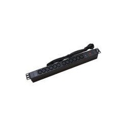 LAPARA REGLETA PDU 19 1U 12 IEC CON INTERRUPTOR ALUMINIO