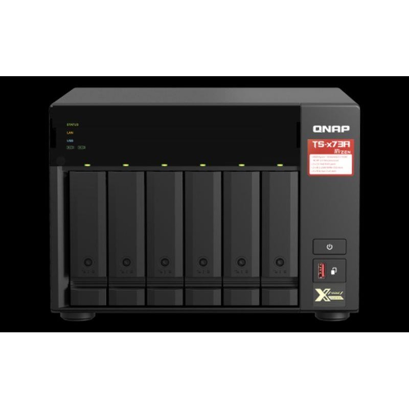 QNAP NAS DE 6 BAHIAS Y 8GB RAM TS-673A-8G El NAS AMD Ryzen de cuatro núcleos a 2,2 GHz con conectividad 2,5GbE admite la expans