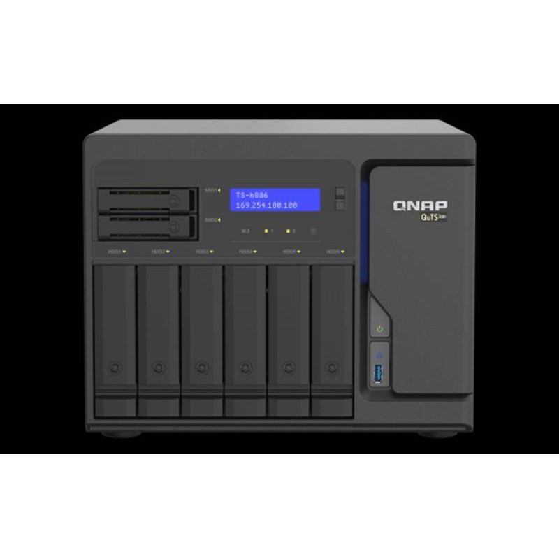 QNAP NAS DE 4 BAHIA TS-H886-D1622-16G AS QuTS hero Intel® Xeon® D con cuatro puertos 2.5GbE, diseñado para aplicaciones de máqui