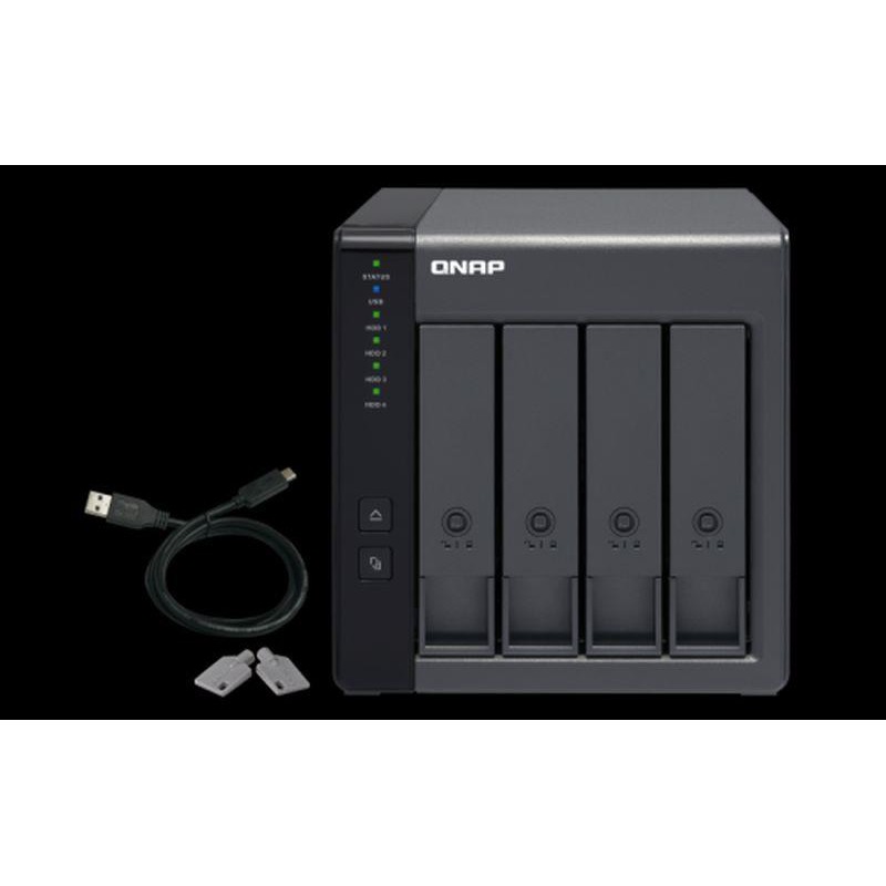 QNAP UNIDAD DE EXPANSION NAS 4 BAY TR-004 Caja de expansión de RAID USB 3.2 Gen 1 de 4 bahías