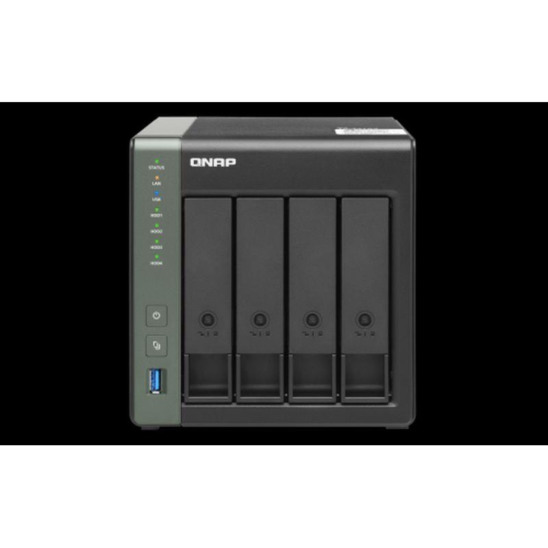 QNAP NAS DE 4 BAHIAS Y 4GB RAM TS-431X3-4G NAS para PYMEs de cuatro núcleos a 1,7 GHz con puertos SFP+ de 10GbE y RJ45 de 2,5GbE