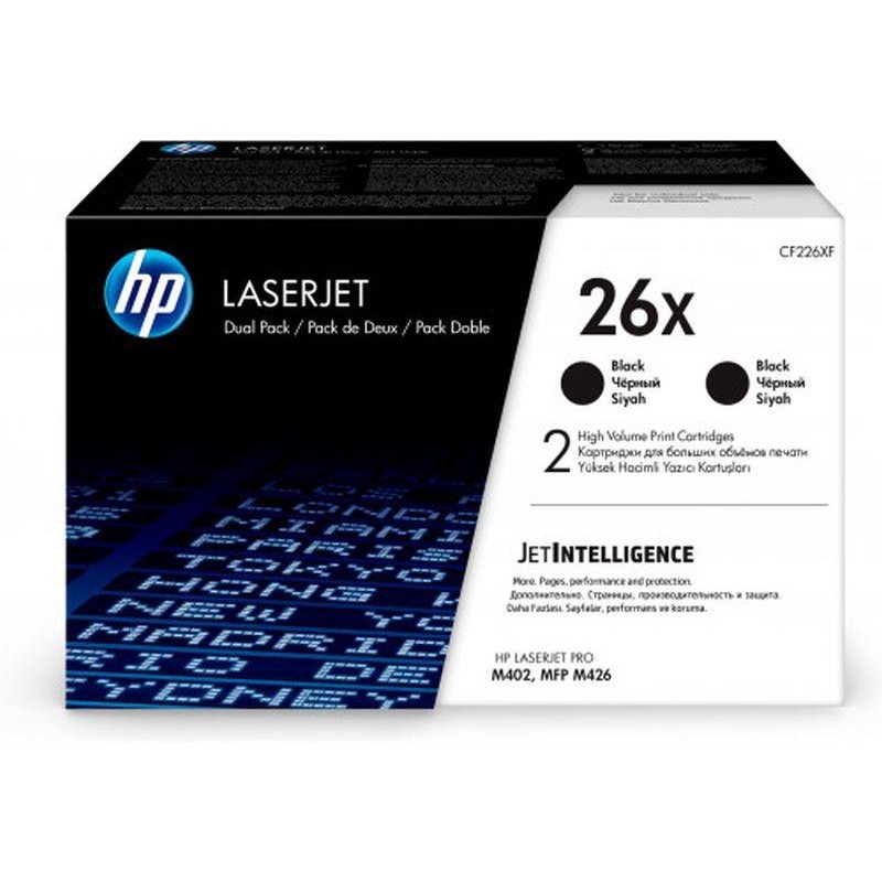 HP TONER CF226X NEGRO Nº 26X PACK 2UD