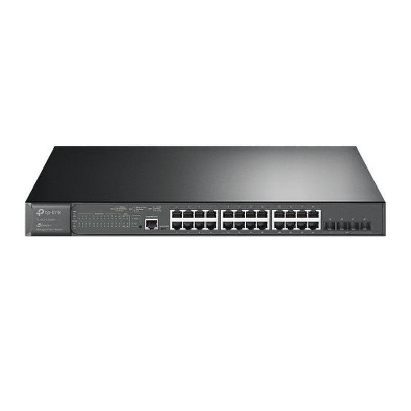 TP-LINK SWITCH GESTIONABLE JETSTREAM L2+ DE 24 PUERTOS GIGABIT POE+ CON 4 RANURAS SFP 10 GE SFP+