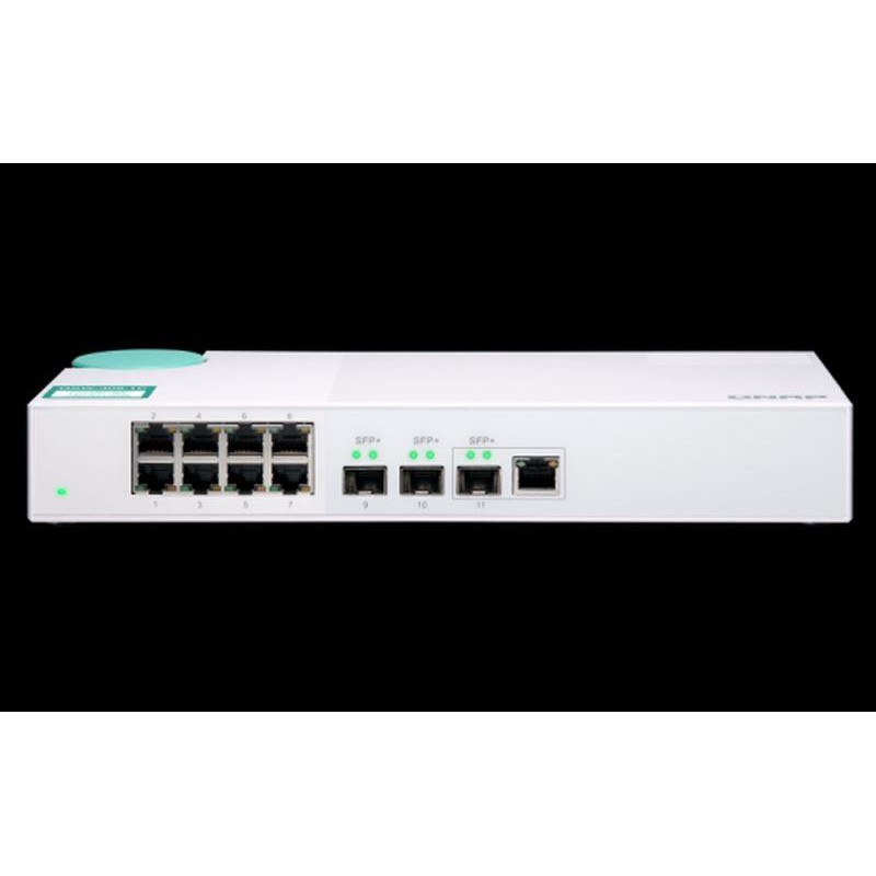 QNAP SWITCH NO GESTIONADO 8 PUERTOS GIGABIT RJ45 MAS 3 PUERTOS SFP+ 10G QSW-308-1C Switch de 10 GbE rentable de nivel de entrada