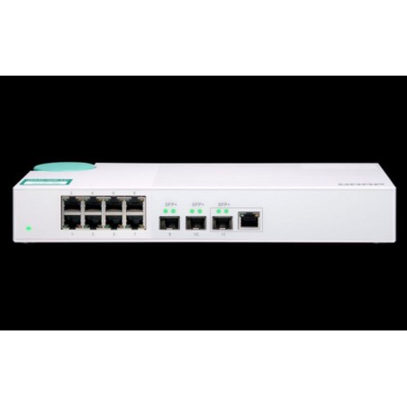 QNAP SWITCH NO GESTIONADO 8 PUERTOS GIGABIT RJ45 MAS 3 PUERTOS SFP+ 10G QSW-308-1C Switch de 10 GbE rentable de nivel de entrada