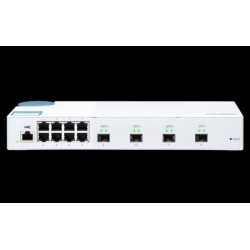 QNAP SWITCH GESTIONADO CAPA 2 8 PUERTOS GIGABIT RJ45 MAS 4 PUERTOS SFP+ 10G QSW-M408S Switch gestionado por web de Capa 2 de 10G