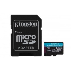 KINGSTON MICRO SD DXC CANVAS GO PLUS 170R A2 U3 V30 SDCG3/512GB +ADAPT