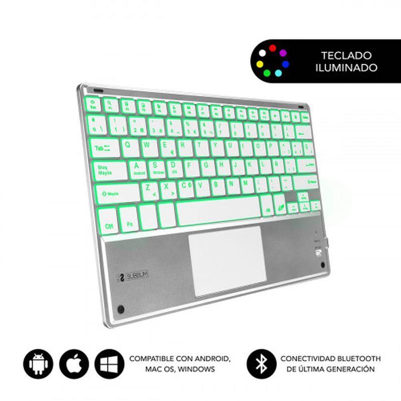 SUBBLIM TECLADO BLUETOOTH SMBT50 TOUCHPAD SMART PLATA