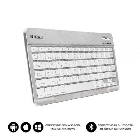 SUBBLIM TECLADO INALAMBRICO COMPACTO BLUETOOTH SMART PLATA