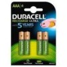 DURACELL DUR20382 PAQUETE DE 4 PILAS RECARGABLE ULTRA 900MAH AAA