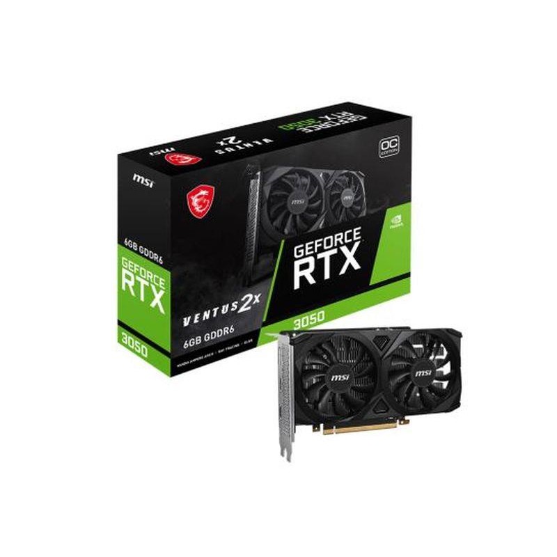 MSI TARJETA GRAFICA RTX 3050 VENTUS 2X 6GB OC 6 GB, GDDR6, 96 bit, 7680 x 4320 Pixeles, PCI Express x8 4.0