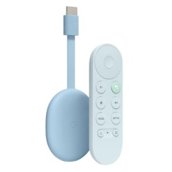 GOOGLE CHROMECAST CON GOOGLE TV 4K AZUL CELESTE ENCHUFE INGLES - INCLUYE ENCHUFE EUROPEO