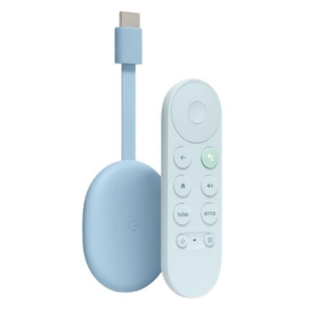 GOOGLE CHROMECAST CON GOOGLE TV 4K AZUL CELESTE ENCHUFE INGLES - INCLUYE ENCHUFE EUROPEO