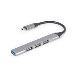 GEMBIRD HUB USB-C A USB 3.0 + 3 USB 2.0 PLATEADO