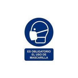 ARCHIVO 2000 SEÑAL OBLIGATORIO USO DE MASCARILLA 210X297 PVC AZUL Y BLANCO SERVICIOS GENERALES