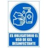 ARCHIVO 2000 SEÑAL OBLIGATORIO UTILIZAR GEL DESINFECTANTE 210X297 PVC AZUL Y BLANCO