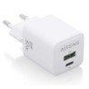 AISENS CARGADOR GAN DE PARED ASCH-30W2P037-W/ 30W/ 1XUSB/ 1xUSB-C /BLANCO