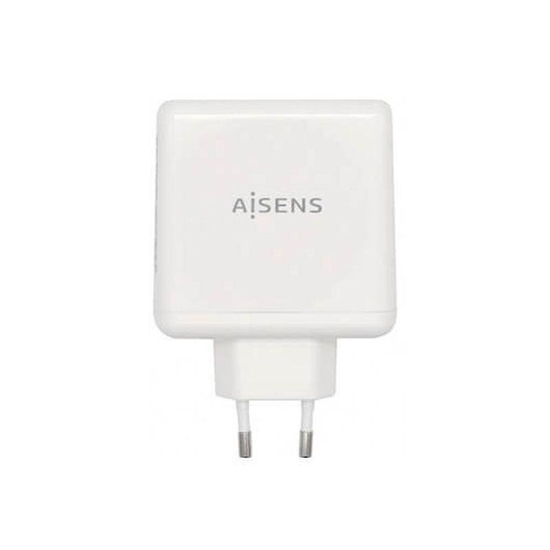 AISENS CARGADOR PARED 48W BLANCO 1xUSB-C PD3.0 30W, 1xUSB-A QC3.0 18W